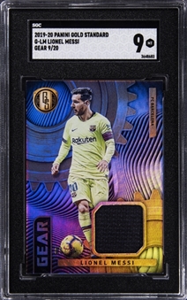 2019-20 Panini Gold Standard Gear #G-LM Lionel Messi Jersey Card (#09/20) - SGC MT 9